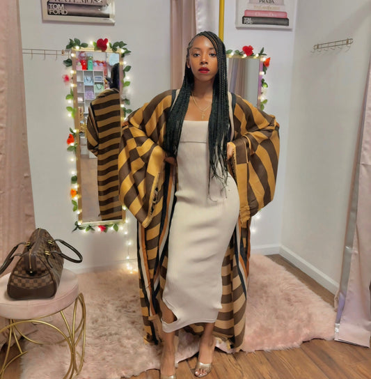 Brown and gold kimono