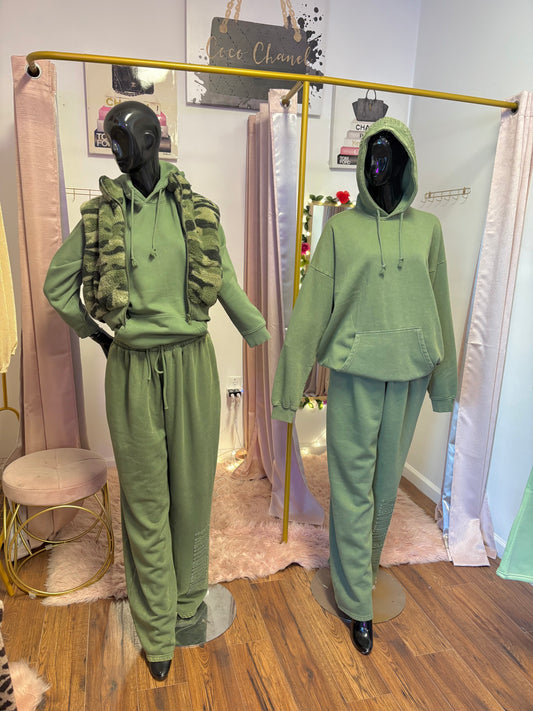 Green pretty little thing sweatsuit